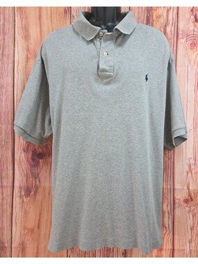 Polo Ralph Lauren Gray Polo Shirt 3XB Big 100% Cotton